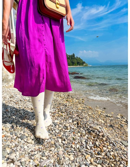 Chaussettes de contention COEURS LILAS - Les Sans-calottes