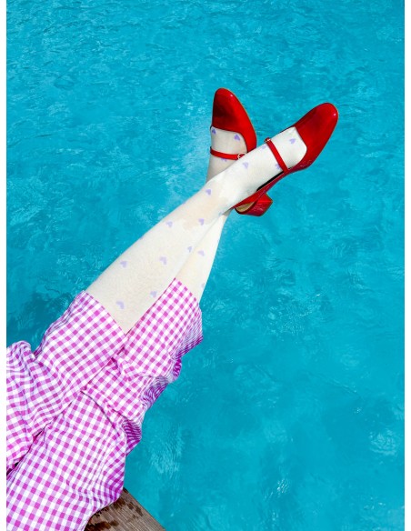 Chaussettes de contention COEURS LILAS - Les Sans-calottes