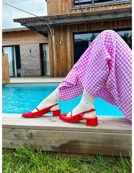 Chaussettes de contention COEURS LILAS - Les Sans-calottes