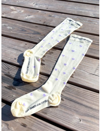 Chaussettes de contention COEURS LILAS - Les Sans-calottes 2