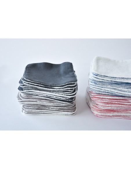 Lot de 10 lingettes lavables unies - Les Sans-calottes